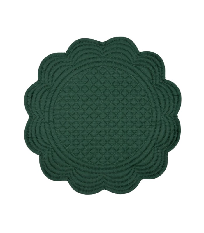 MANTEL INDIVIDUAL REDONDO 38CM FLOR VERDE BODO