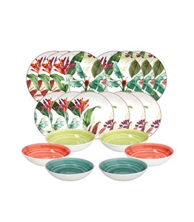 VAJILLA 18PIEZAS TROPICALIA