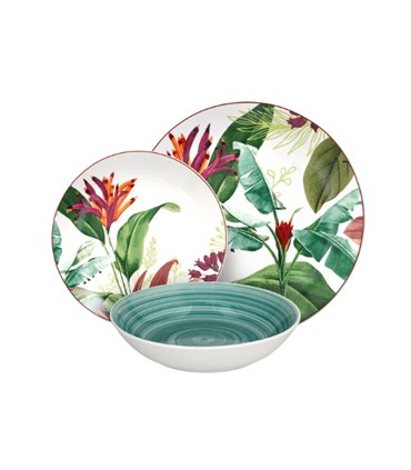 VAJILLA 18PIEZAS TROPICALIA