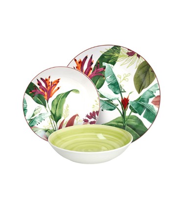 VAJILLA 18PIEZAS TROPICALIA