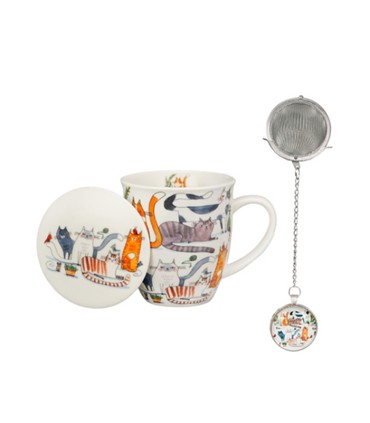 TAZA INFUSOR BOLA GATOS LAZY