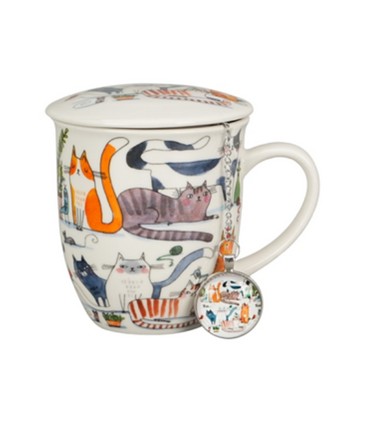 TAZA INFUSOR BOLA GATOS LAZY