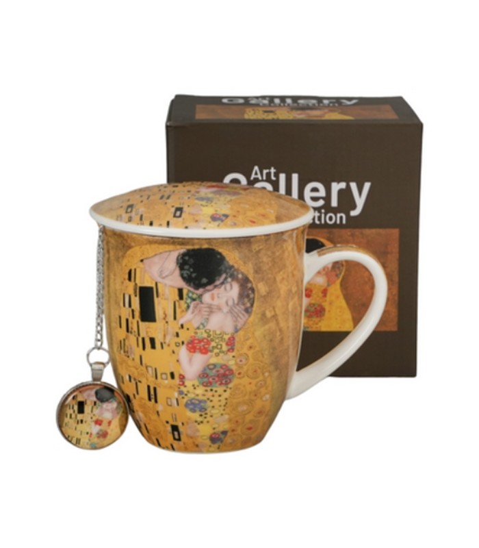 TAZA INFUSOR BOLA BESO KLIMT
