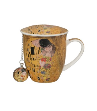 TAZA INFUSOR BOLA BESO KLIMT