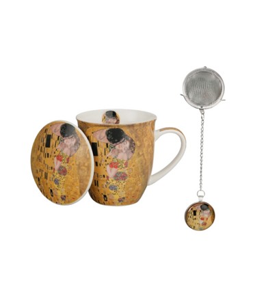 TAZA INFUSOR BOLA BESO KLIMT