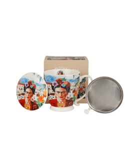 TAZA INFUSOR  CON PIE MEXICAN ART