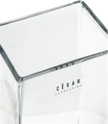 JARRON CRISTAL TRANSPARENTE 10X8X25CM
