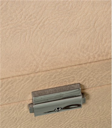 JOYERO POLIPIEL CON ESPEJO  BEIGE