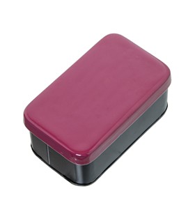 CAJA METAL ESMALTADO ROSA OSCURO 14x8,5x6,5CM