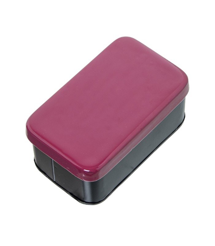 CAJA METAL ESMALTADO ROSA OSCURO 14x8,5x6,5CM