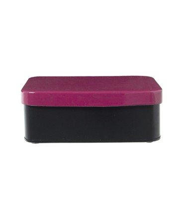 CAJA METAL ESMALTADO ROSA OSCURO 14x8,5x6,5CM