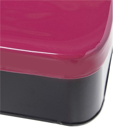 CAJA METAL ESMALTADO ROSA OSCURO 14x8,5x6,5CM